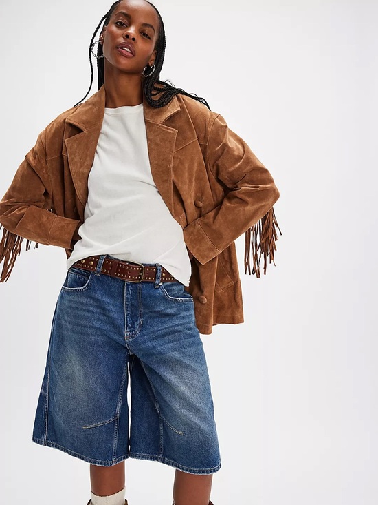 Blank NYC Jackets & Blazers - Blank NYC Brown Suede Double-Breasted fringe Jacket xs